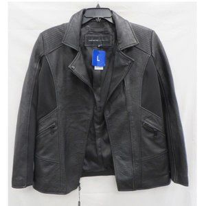 𝗟𝗔𝗠𝗕𝗦𝗞𝗜𝗡 🐏 Leather  &  Soft Trim  Jacket  - 𝐍𝐖𝐓